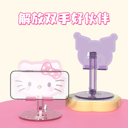 Sanrio Kuromi Foldable Phone Stand – Adjustable Desktop Holder, Telescopic Lazy Bracket