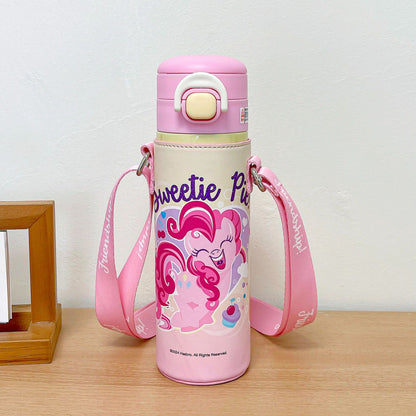 My Little Pony Leather Case Double Drink Thermos Cup Portable Cup Double Drink High Value Cute Lock Pop Cap Drinking Cup