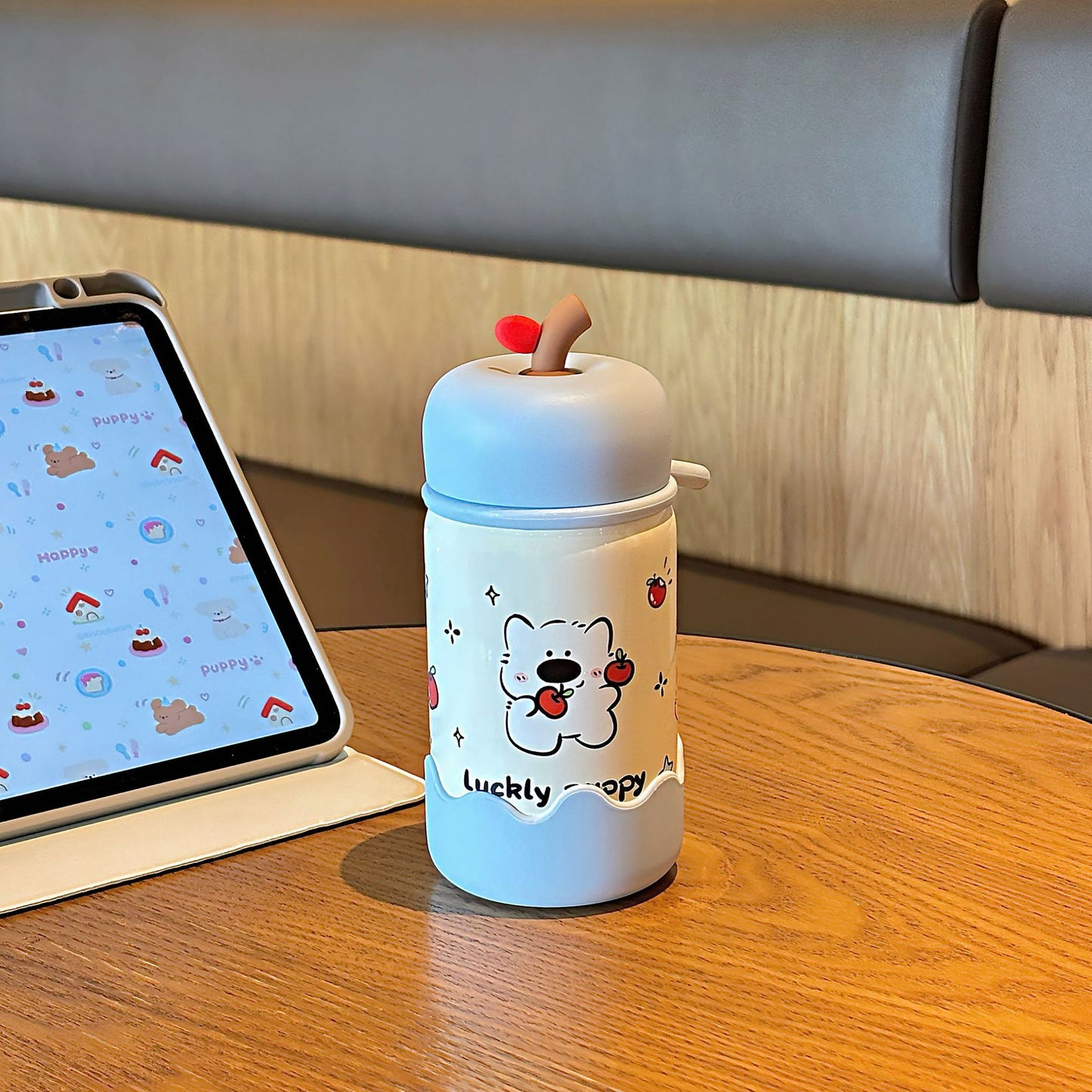 Cute Apple Pocket Thermos Cup – Mini Portable Insulated Mug with Sturdy Carry Ring