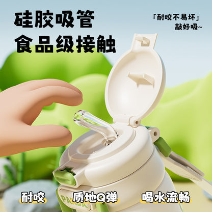 2025 New Panda Children's Thermos Mug 316 Stainless Steel Girls' High-Value Water Cup Double Drinking Cup Students