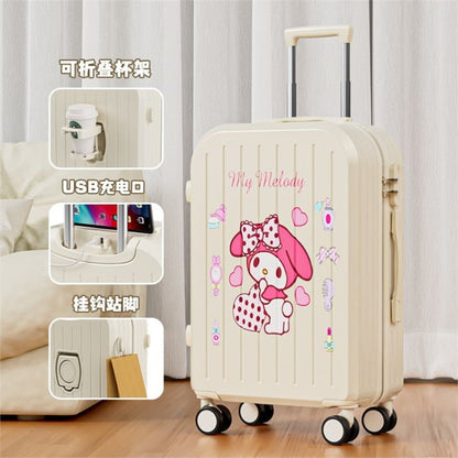 Sanrio Kuromi & Cinnamoroll Girls Trolley Suitcase – Large Capacity Carry-On Luggage for Kids