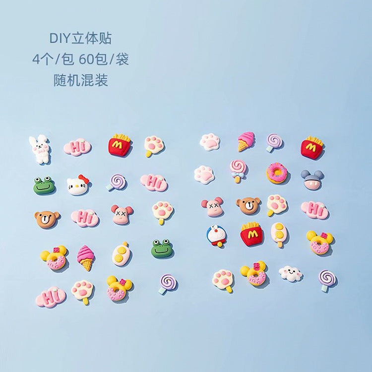 3D Cartoon Resin Doll Stickers – Cute DIY Accessories for Water Cups, Girls Stationery Decor