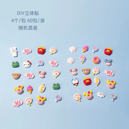 3D Cartoon Resin Doll Stickers – Cute DIY Accessories for Water Cups, Girls Stationery Decor