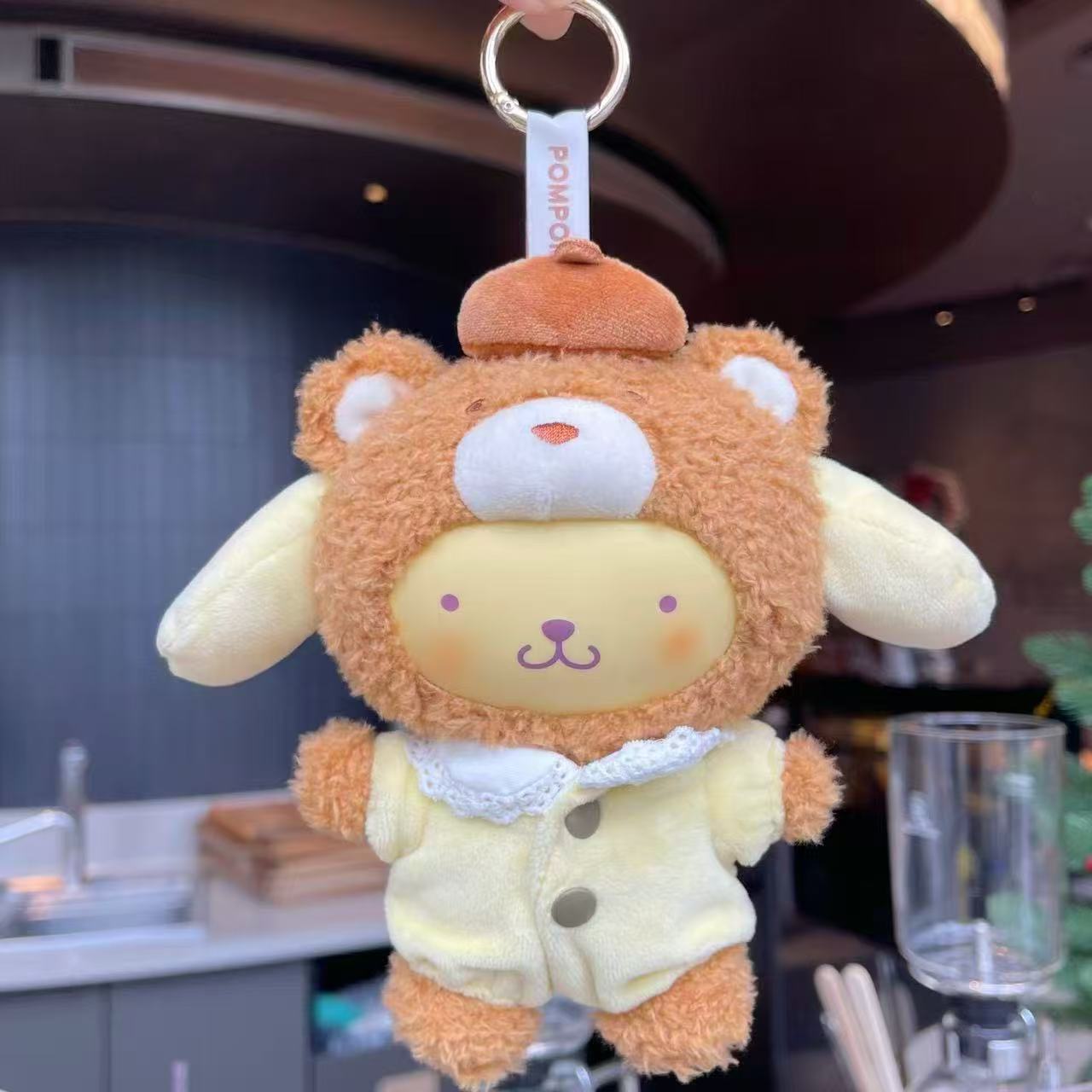Sanrio Kuromi Enamel Plush Latte Bear Figurine – Cute Birthday Gift Ornament & Pendant