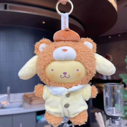 Sanrio Kuromi Enamel Plush Latte Bear Figurine – Cute Birthday Gift Ornament & Pendant