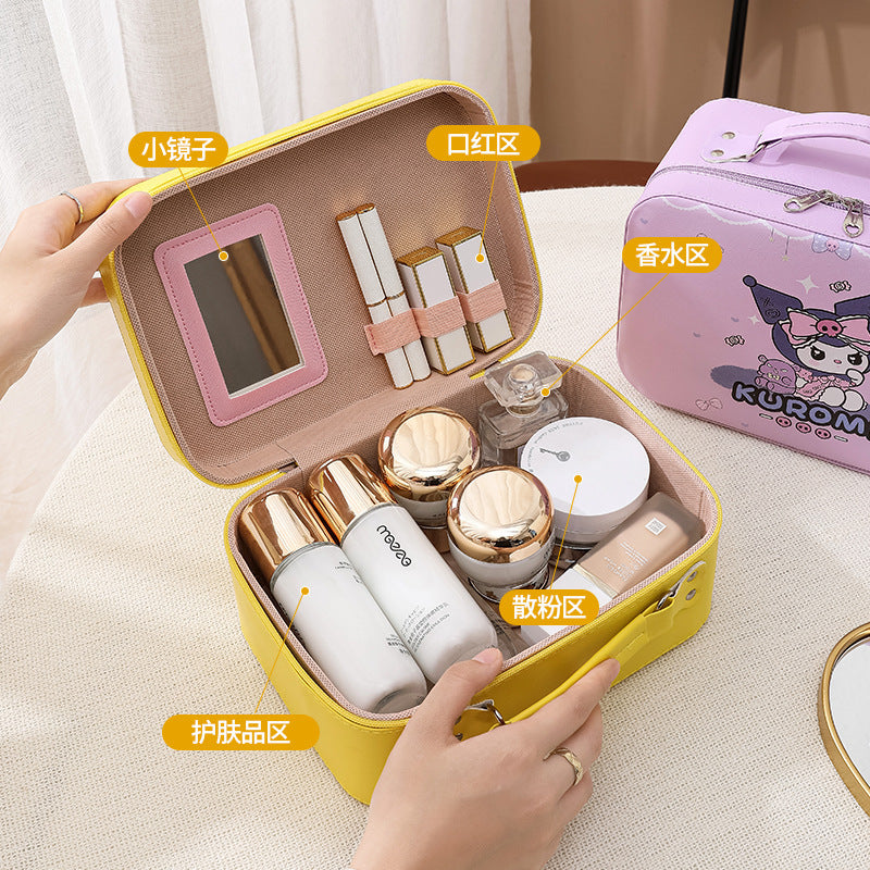 Sanrio Cartoon Large Capacity Makeup Case – Portable Cosmetic Storage Box, Cute Anime Gift