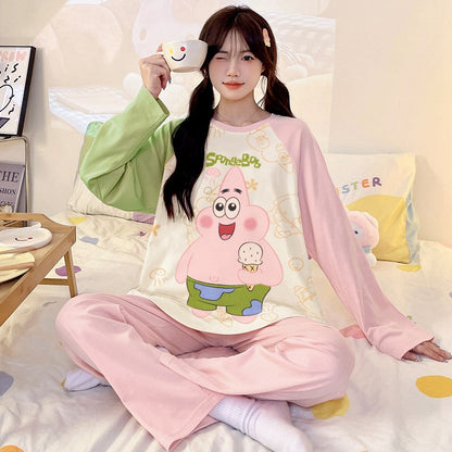Kuromi Inspired Pure Cotton Long Sleeve Lounge Set for Men and Women Cartoon Spring Autumn Basewear