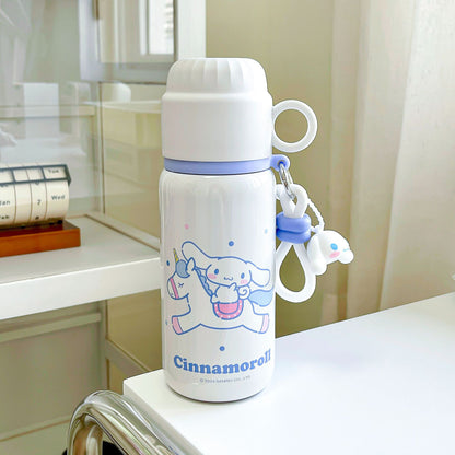 Sanrio Licensed Cartoon Thermos Cup – Double-Drink Pour Lid Kids Water Bottle, Cute Design