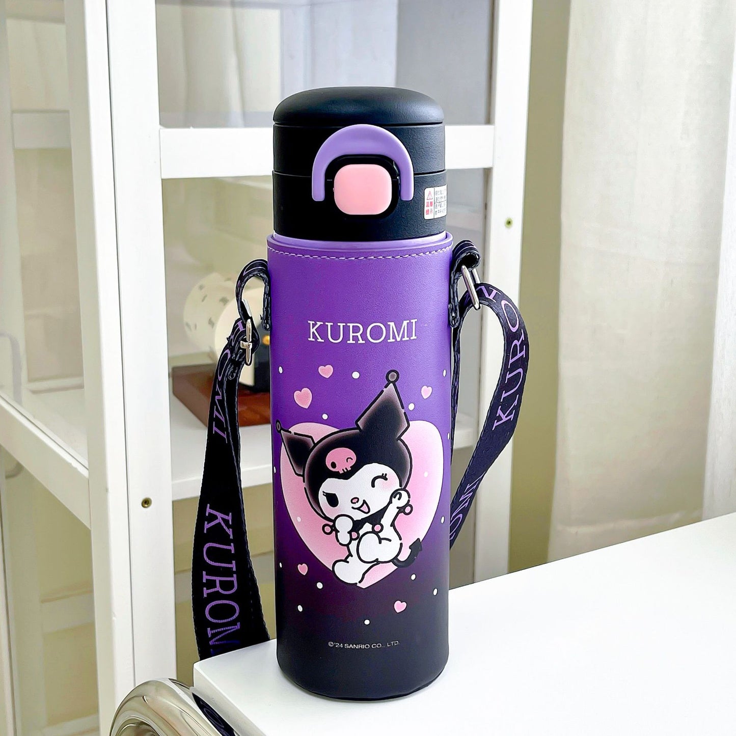 Genuine Sanrio authorized thermos cup, high-value cartoon student sports cup, convenient and large-capacity double drinking cup