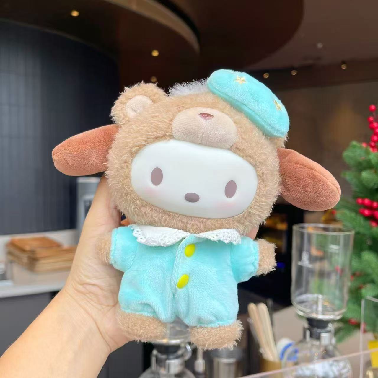 Sanrio Kuromi Enamel Plush Latte Bear Figurine – Cute Birthday Gift Ornament & Pendant