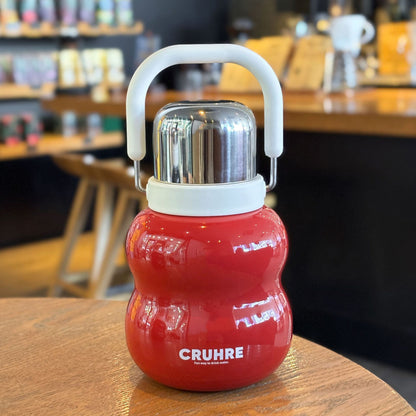 Minimalist Gourd-Shape Handle Cup – Double-Drink Tea Mug with Sturdy Carry Ring, Large Capacity