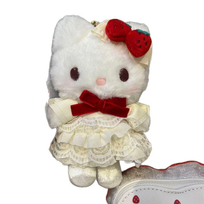 Genuine Japanese Sanrio Hello Kitty Plush Keychain – Strawberry Series Collectible Ornament