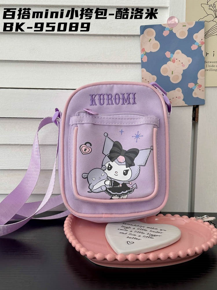 Sanrio Licensed Mini Crossbody Bag – Cute Cartoon Coin Purse & Phone Bag, Portable Korean Style Satchel
