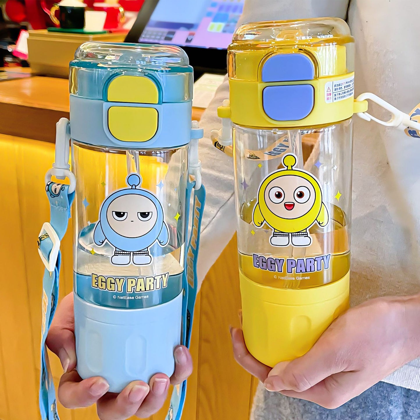 2025 new high-value straw cup girls' large-capacity double drinking cup convenient cartoon plastic cup tritan