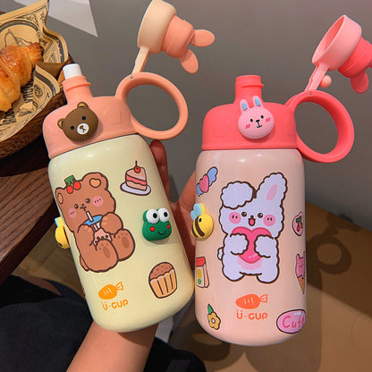 3D Cartoon Resin Doll Stickers – Cute DIY Accessories for Water Cups, Girls Stationery Decor