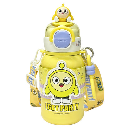 Egg Boy Party Family Series Insulated Cup – Double-Drink Kids Thermos with Lock Design & Carry Ring