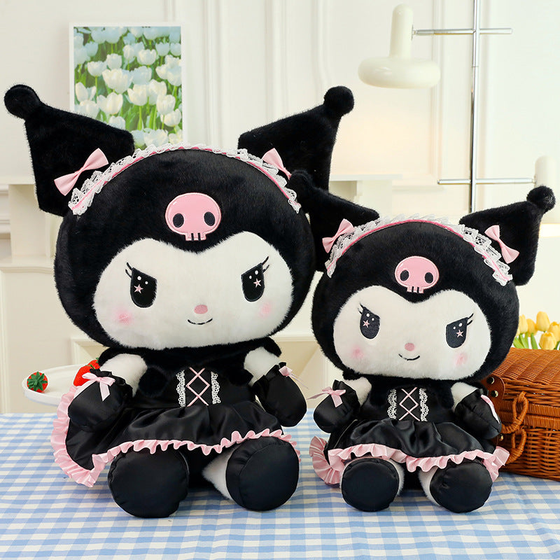 Dark Uniform Style Plush Doll Pillow – Soft Short Plush Character Toy for Display and Cuddling