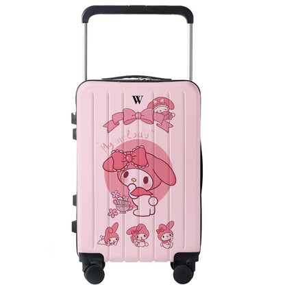 Sanrio Customized Wide-Body Trolley Suitcase – Cartoon Travel Luggage, Silent Universal Wheels, School & Travel