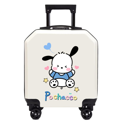 Cartoon Kids Luggage 18 Inch – Student Trolley Suitcase with Spinner Wheels & Combination Lock, Carry-On
