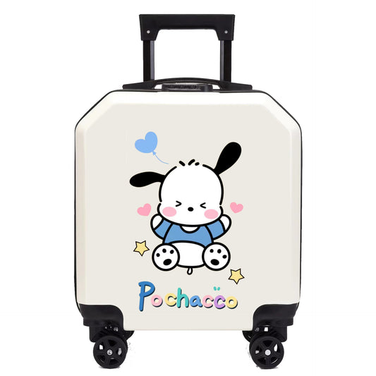 Cartoon Kids Luggage 18 Inch – Student Trolley Suitcase with Spinner Wheels & Combination Lock, Carry-On