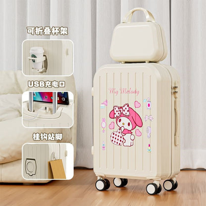Sanrio Kuromi & Cinnamoroll Girls Trolley Suitcase – Large Capacity Carry-On Luggage for Kids