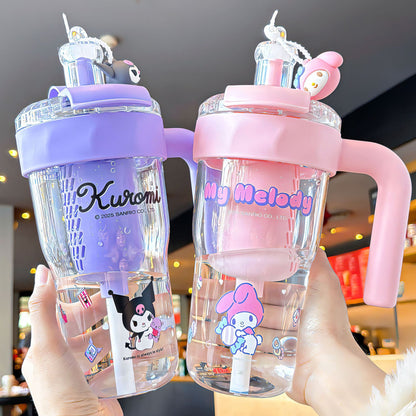 Sanrio 2025 Girls Ice Cup – Large Capacity Portable Straw Tumbler, Cute Cartoon Design