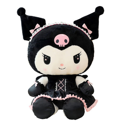 Dark Uniform Style Plush Doll Pillow – Soft Short Plush Character Toy for Display and Cuddling