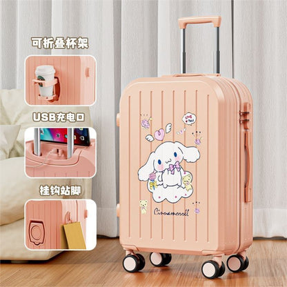 Sanrio Kuromi & Cinnamoroll Girls Trolley Suitcase – Large Capacity Carry-On Luggage for Kids