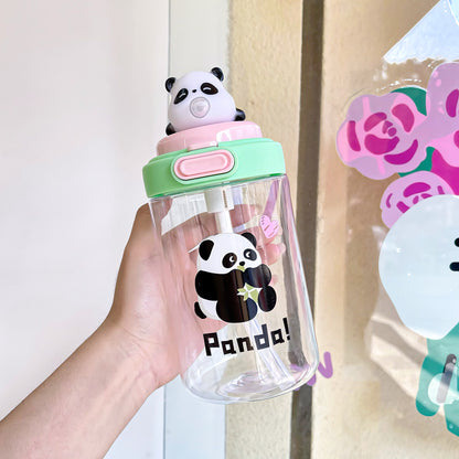 Cute Cartoon Animal Bubble Cup – Silicone Spout Kids Water Cup with Cup Cord, Portable
