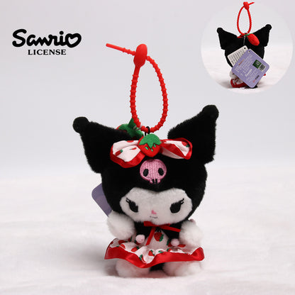 Sanrio Kuromi & My Melody Plush Pendant – Cute Anime Doll Keychain Ornament, KT Character Accessories