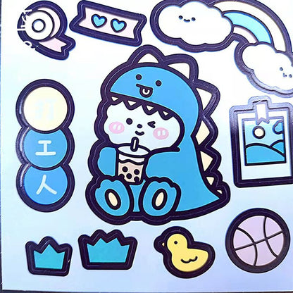 3D Cartoon Resin Doll Stickers – Cute DIY Accessories for Water Cups, Girls Stationery Decor