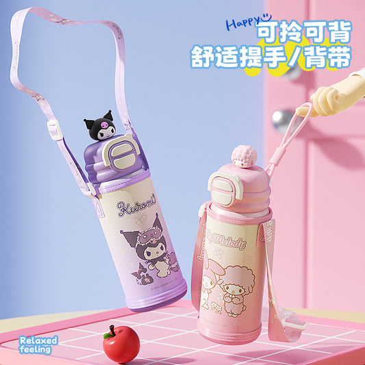 Sanrio family series student children's thermos cup 316 stainless steel portable cup cover drinking cup double drink gift box