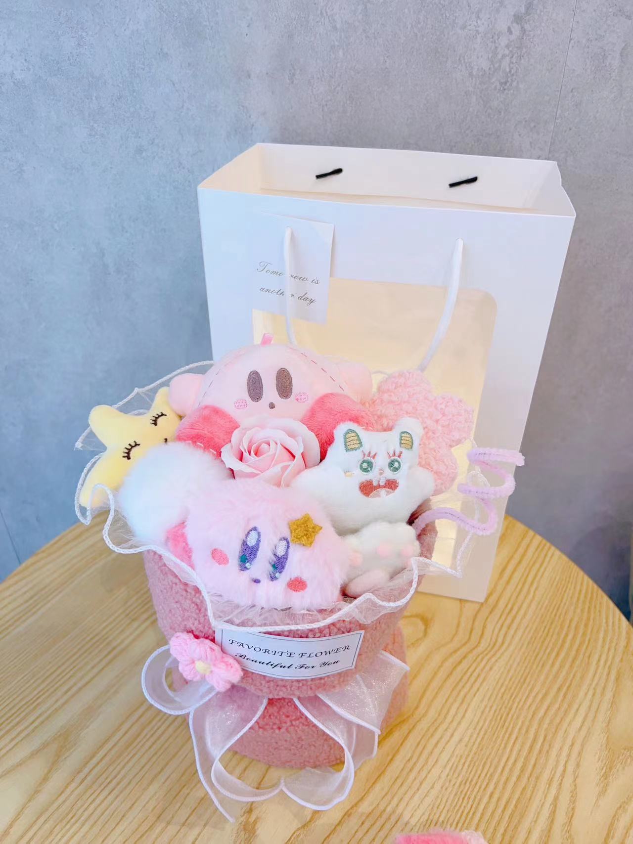 Kirby Plush Doll Bouquet – Cute Character Gift for Birthday, Valentine's Day & Christmas