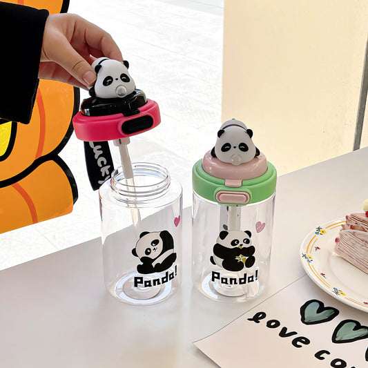 Cute Cartoon Animal Bubble Cup – Silicone Spout Kids Water Cup with Cup Cord, Portable