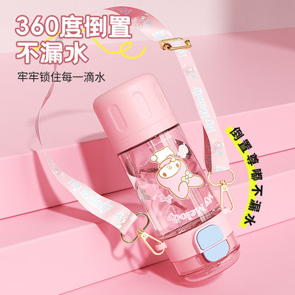 Sanrio Licensed Tritan Straw Cup – Large Capacity Direct-Drink Water Cup for Elementary School Girls