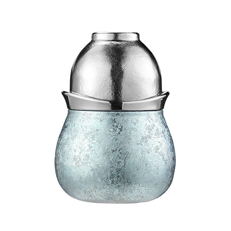Pure titanium gourd teapot set tea water separation tea making portable tea set outdoor men's and women's high-end light luxury gift box