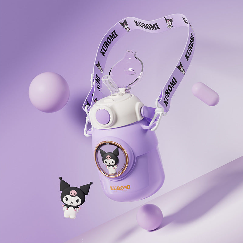 Sanrio Trending Girls Thermos Cup – Cute Cartoon Water Bottle with Straw, Gift Box Set
