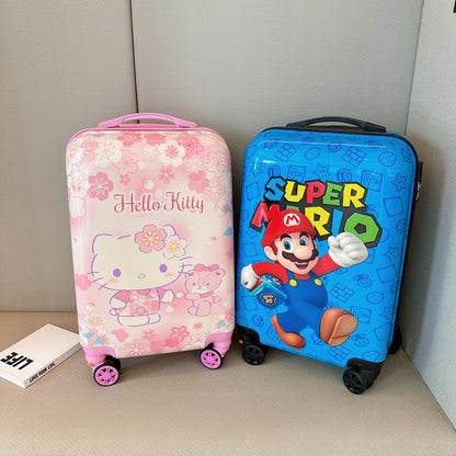 Sanrio Kids Trolley Suitcase 20 Inch – Cute Cartoon Cabin Luggage with Detachable Wheels