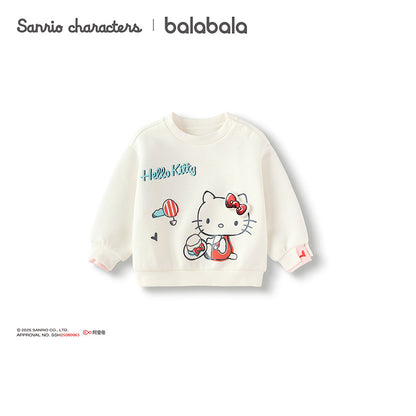 Kuromi Inspired Girls Faux Two-Piece Sweatshirt – Soft Cotton Blend Pullover for Autumn Winter