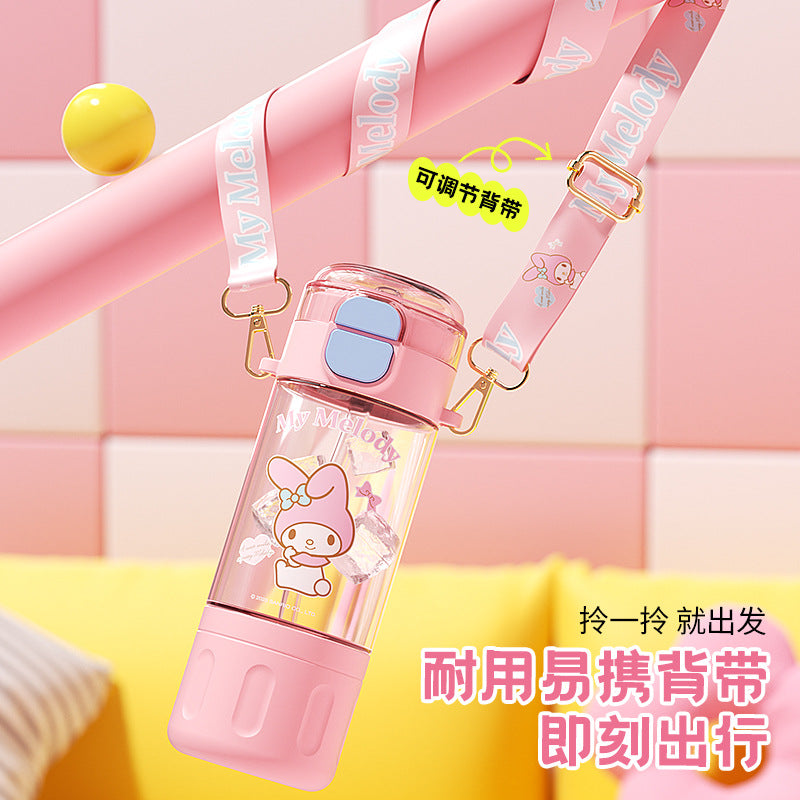 Sanrio Licensed Tritan Straw Cup – Large Capacity Direct-Drink Water Cup for Elementary School Girls
