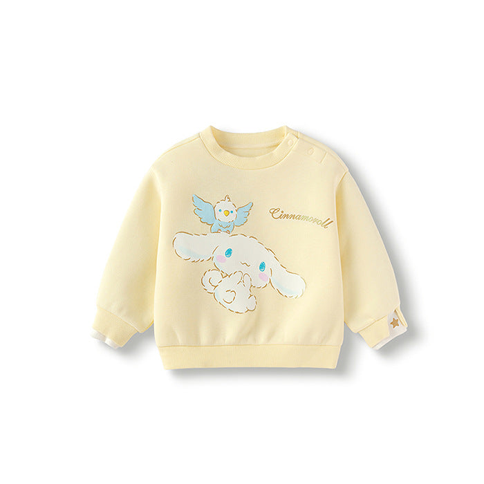 Kuromi Inspired Girls Faux Two-Piece Sweatshirt – Soft Cotton Blend Pullover for Autumn Winter