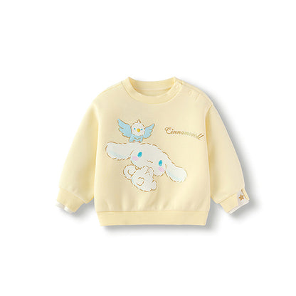 Kuromi Inspired Girls Faux Two-Piece Sweatshirt – Soft Cotton Blend Pullover for Autumn Winter