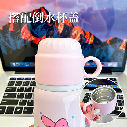 Sanrio Licensed Cartoon Thermos Mug – Large Capacity Double-Drink Cup with Pour Lid