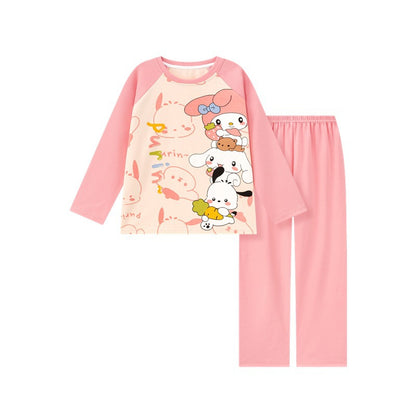 Kuromi Inspired Pure Cotton Long Sleeve Lounge Set for Men and Women Cartoon Spring Autumn Basewear