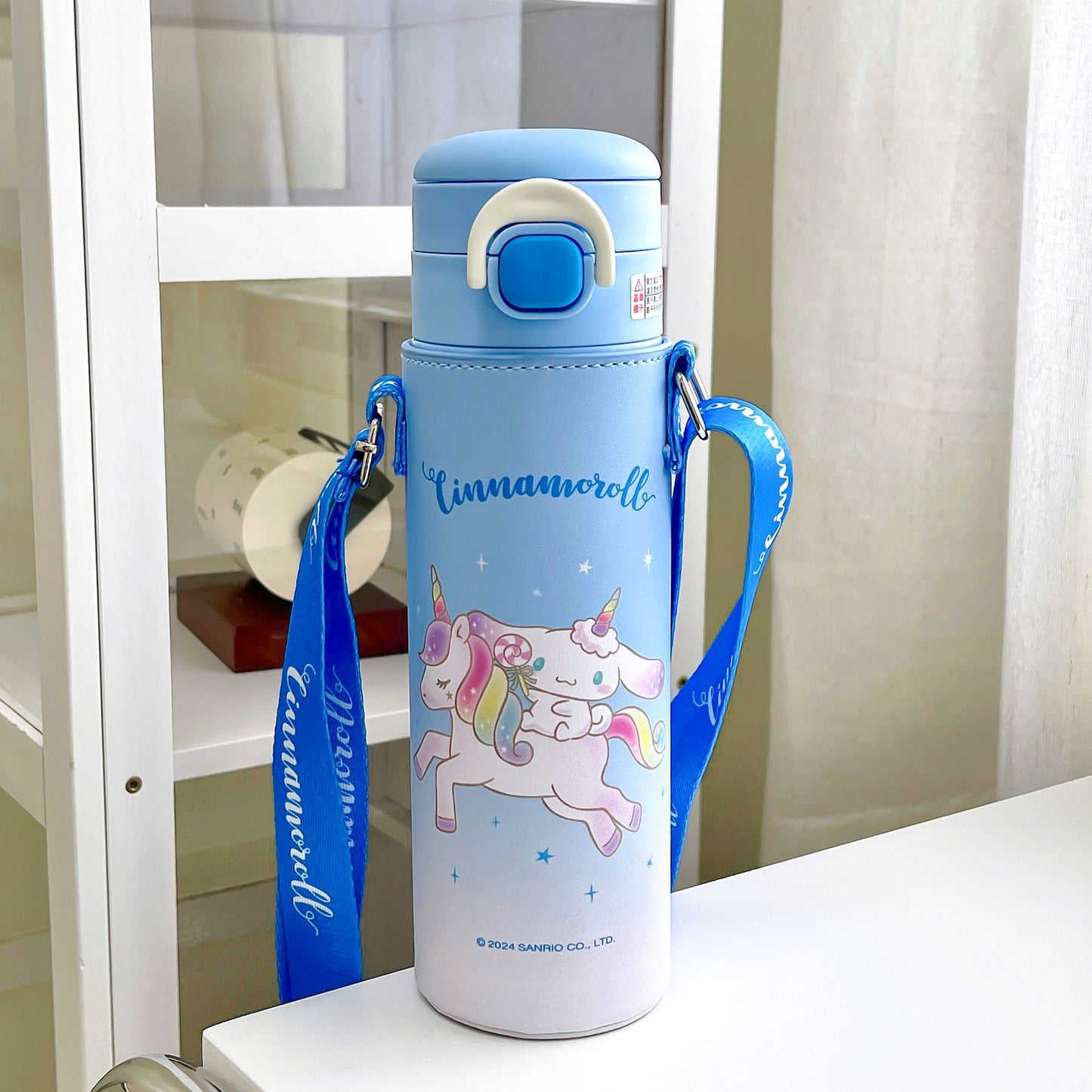 Genuine Sanrio authorized thermos cup, high-value cartoon student sports cup, convenient and large-capacity double drinking cup