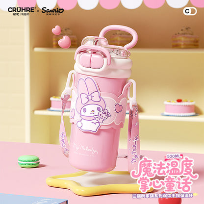 Sanrio Kids Thermos Cup 316 Stainless Steel – Large Capacity Double-Drink Portable Lock Cup for Girls