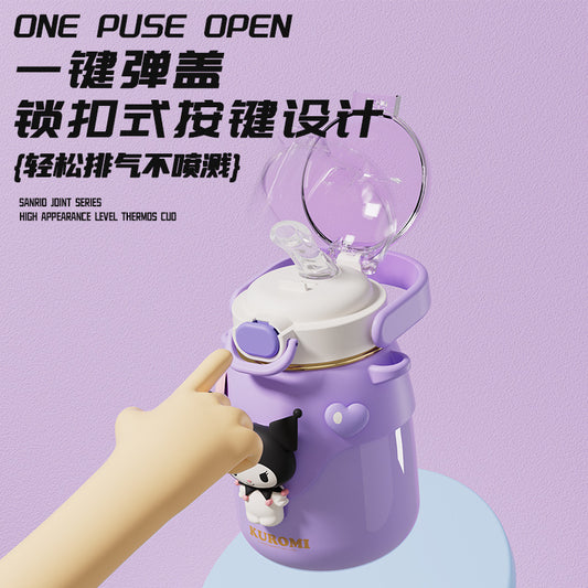 Sanrio authorized thermos cup, water cup, student large-capacity straw, drinking cup, vacuum large-capacity straw cup