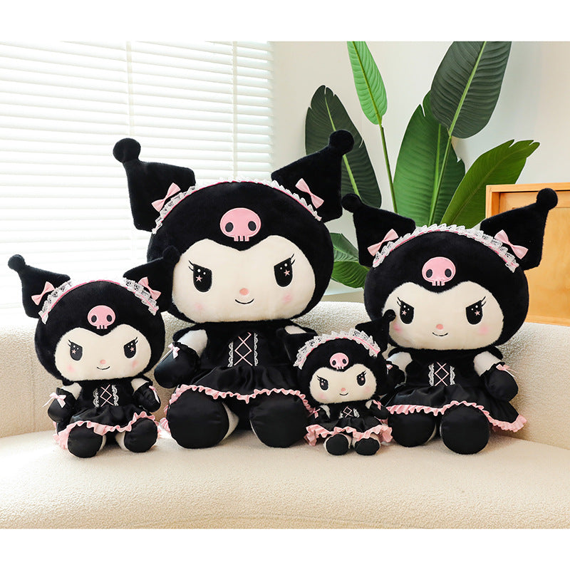 Dark Uniform Style Plush Doll Pillow – Soft Short Plush Character Toy for Display and Cuddling