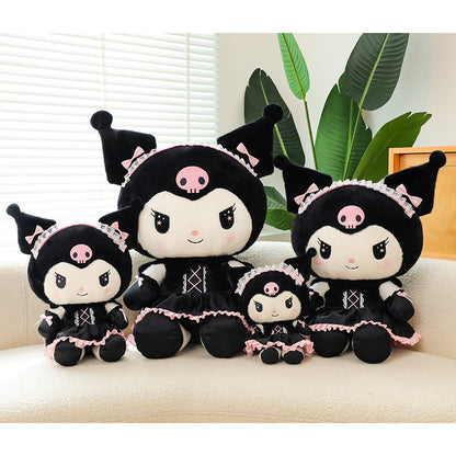 Dark Uniform Style Plush Doll Pillow – Soft Short Plush Character Toy for Display and Cuddling