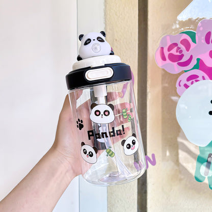 Cute Cartoon Animal Bubble Cup – Silicone Spout Kids Water Cup with Cup Cord, Portable